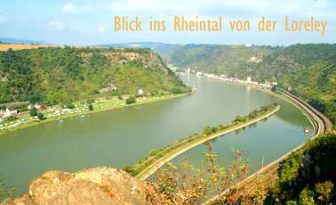 Blick vom Felsen der Loreley  oberes Mittelrheintal Weltkulturerbe copyright ubko2007